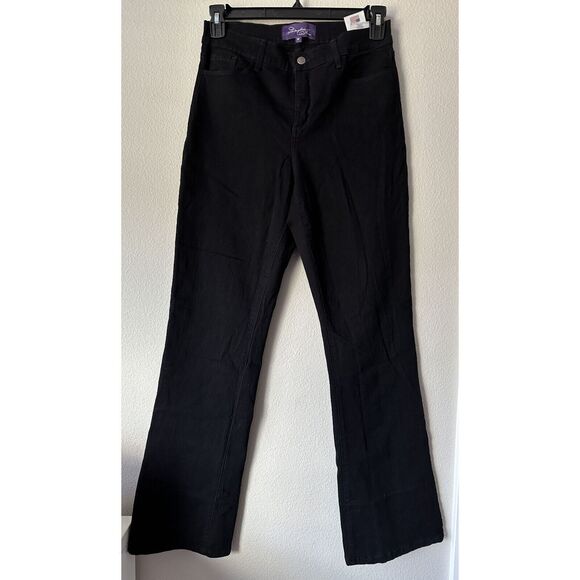 NYDJ Women's Jeans Denim Pants Black Stretch Straight Leg Bling Size 12 - Picture 1 of 7